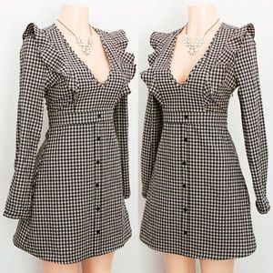 NWT LE LIS Cottagecore Style Gingham Dress
